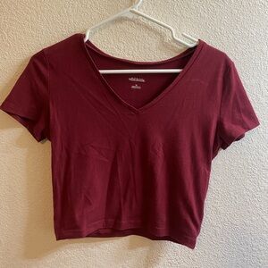 Maroon Crop Tee